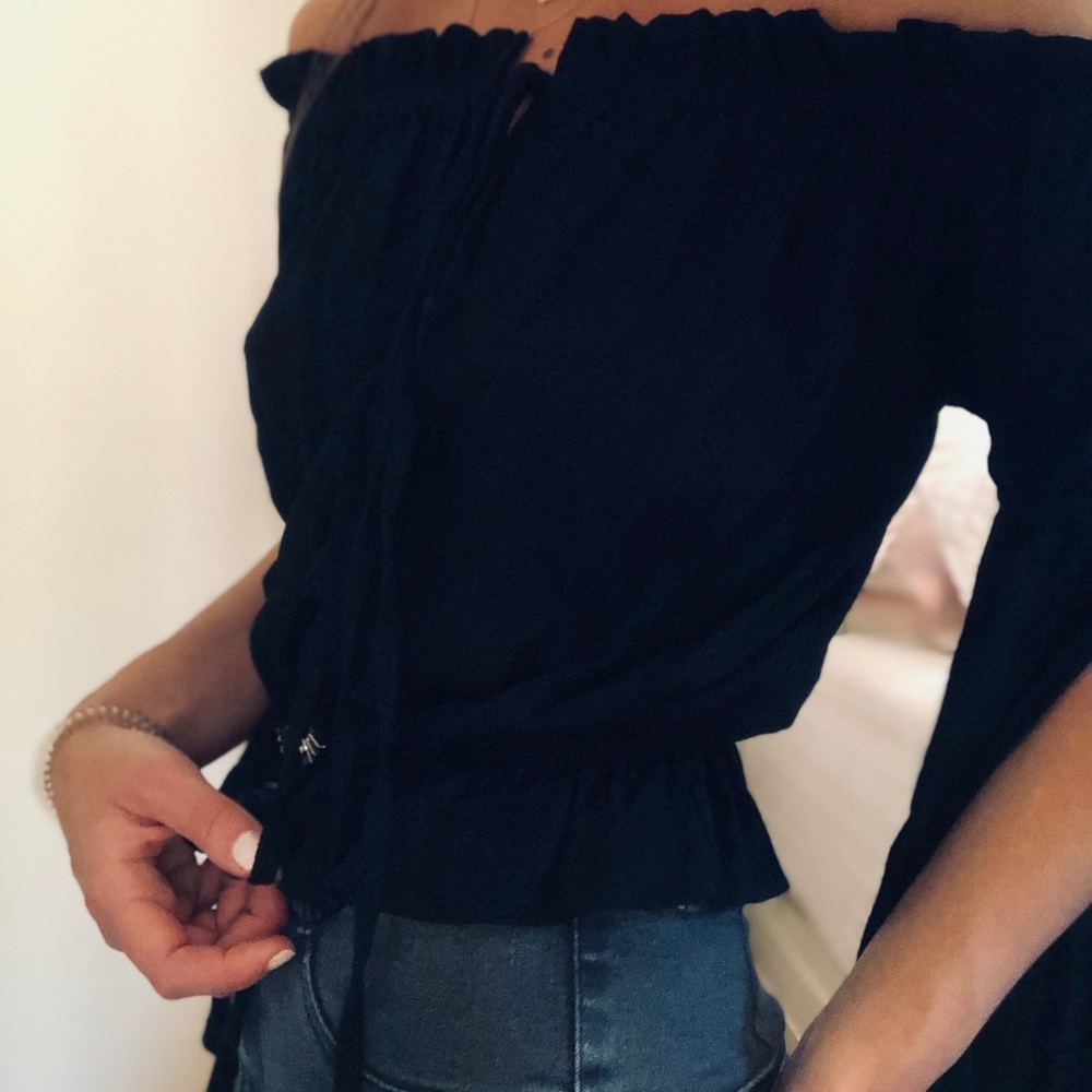 Black Off the Shoulder Shirt